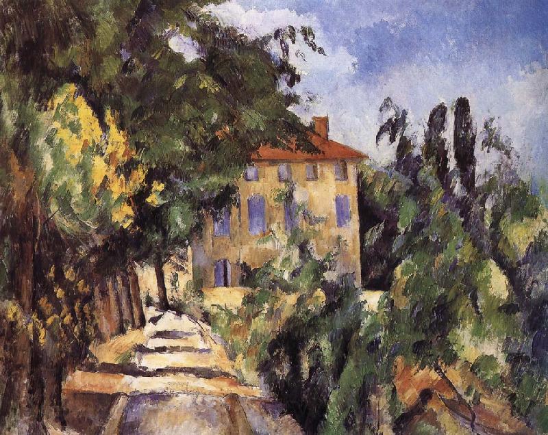 Paul Cezanne red roof houses